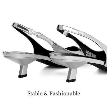 Chic and Comfortable JENN ARDOR Silver Kitten Heels