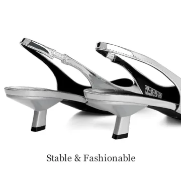 Chic and Comfortable JENN ARDOR Silver Kitten Heels