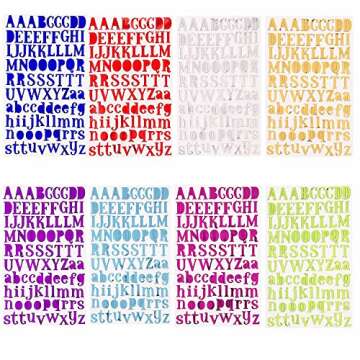 BronaGrand 8 Sheets Letter Stickers Alphabet Sticker Self Adhesive Letters for Crafts,Scrapbooking(8 Colors)