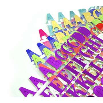BronaGrand 8 Sheets Letter Stickers Alphabet Sticker Self Adhesive Letters for Crafts,Scrapbooking(8 Colors)