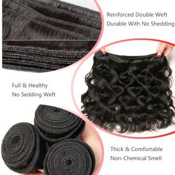 10A Brazilian Virgin Body Wave Hair 3 Bundles for Black Women