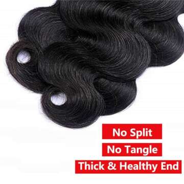 10A Brazilian Virgin Body Wave Hair 3 Bundles for Black Women