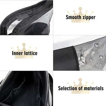 EIIORPO Makeup Brush Organizer Bag Travel Cosmetic Holder Bag Waterproof Dust-free Pencil Cup Holder Case with Zipper