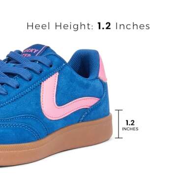 LUCKY STEP Women's Classic Fashion Casual Sneakers Skate Shoes No Slip Lace Up Walking Shoes(7 M US ...