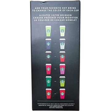Starbucks Plastic Holiday 2021 Limited Color Changing Reusable Hot Cups with Lids - Set of 6
