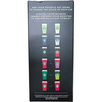Starbucks Plastic Holiday 2021 Limited Color Changing Reusable Hot Cups with Lids - Set of 6