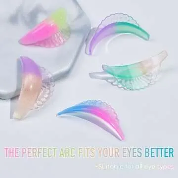 PERMANIA Lash Lift Pads, 12 Piece/6 Sizes Liquid Silicone Lash Lift Rods with 'C' Curl Super Soft & Sticky Extreme Eyelash Curler DIY Makeup Beauty Tool (Colorful)