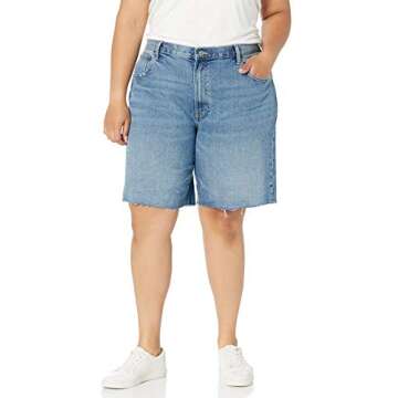 The Drop Women's Jennifer Cut-Off Vintage Denim Long Short
