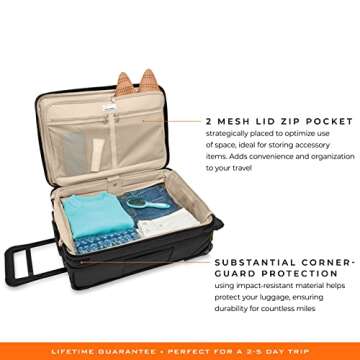 Briggs & Riley Uprights, Black, 22-inch Baseline Essential Carry-On