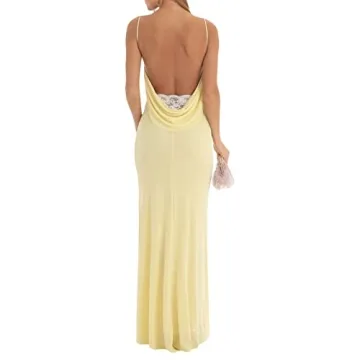 Stylish Nyapruwe Women Spaghetti Strap Backless Maxi Dress