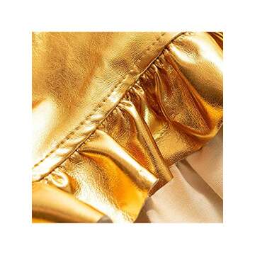 High Waist Ruffle Shorts for Women Shiny Metallic Shorts Sparkly Yoga Hot Shorts Y2K 90s Stylish Bodycon Night Out Club Pants (Golden, Small)