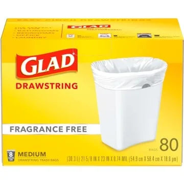 Glad 8 Gallon Drawstring Trash Bags - Fragrance Free
