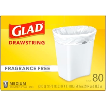Glad 8 Gallon Drawstring Trash Bags - Fragrance Free