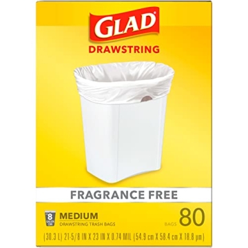 Glad 8 Gallon Drawstring Trash Bags - Fragrance Free