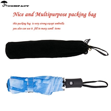 SY COMPACT Windproof Automatic Travel Umbrella Blue