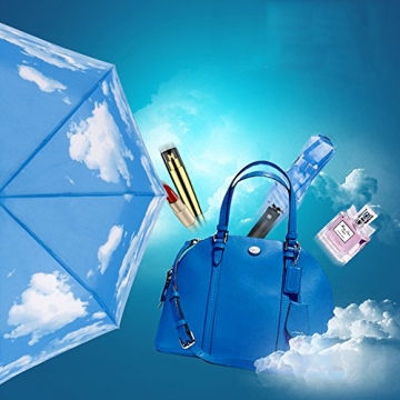 SY COMPACT Windproof Automatic Travel Umbrella Blue