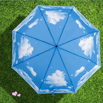 SY COMPACT Windproof Automatic Travel Umbrella Blue
