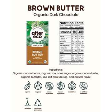 Alter Eco | Dark Chocolate Bars | Pure Dark Cocoa, Fair Trade, Organic, Non-GMO, Gluten Free (Brown ...