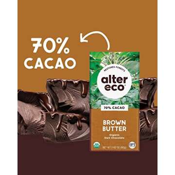 Alter Eco | Dark Chocolate Bars | Pure Dark Cocoa, Fair Trade, Organic, Non-GMO, Gluten Free (Brown Butter)