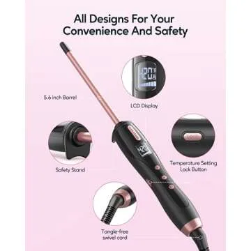 Wavytalk Small Curling Iron with Adjustable Temperature