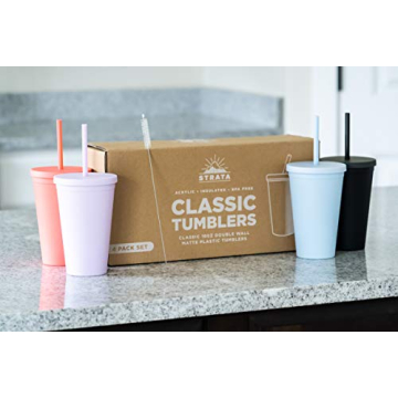 Colorful STRATA CUPS Acrylic Tumblers - Durable, Stylish & Fun