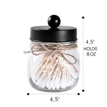 MARTHA&IVAN Bathroom Mason Jars Clear Jar Organizers for Bathroom (2 Clear): Stylish and Functional ...