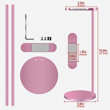 Geekria Aluminum Alloy Headphones Holder for Over-Ear Headphones, Gaming Headset Holder, Desk Display Hanger with Solid Heavy Base, Compatible with HyperX, Bose, Sony, Sennheiser (Rose Gold)
