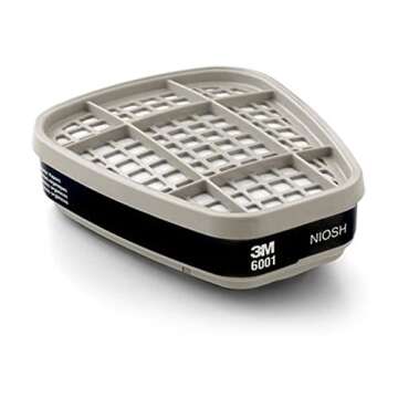 3M Safety 6001 Low-Maintenance Organic Vapor Cartridge, For 6000 and 7000 Series Air Purifying Respi...