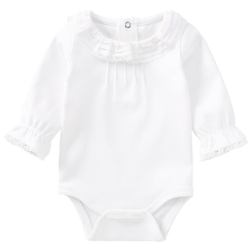 Pureborn Organic Cotton Baby Bodysuit for Girls 0-3 Months