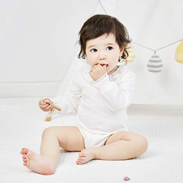 Pureborn Organic Cotton Baby Bodysuit for Girls 0-3 Months