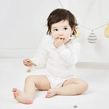 Pureborn Organic Cotton Baby Bodysuit for Girls 0-3 Months