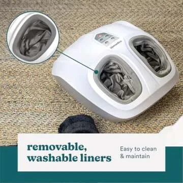 Homedics Shiatsu Air 2.0 Foot Massager with Soothing Heat and Rhythmic Air Compression, 3 Customized Controls and Intensities, Washable Liner, at-Home Kneading Massage Relaxes Feet, 3 Speed Options