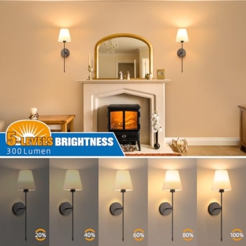 NIORSUN Battery Operated Wall Sconce Set of 2
