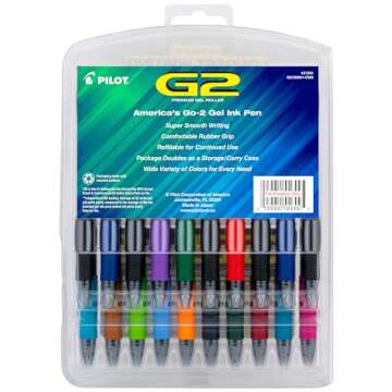 Pilot, G2 Premium Gel Roller Pens, Fine Point 0.7 mm, Assorted Colors, Pack of 20