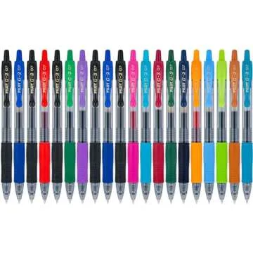 Pilot, G2 Premium Gel Roller Pens, Fine Point 0.7 mm, Assorted Colors, Pack of 20