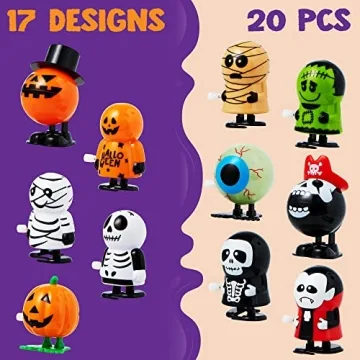 Halloween Wind Up Toy Set - Perfect Trick-or-Treat Favors