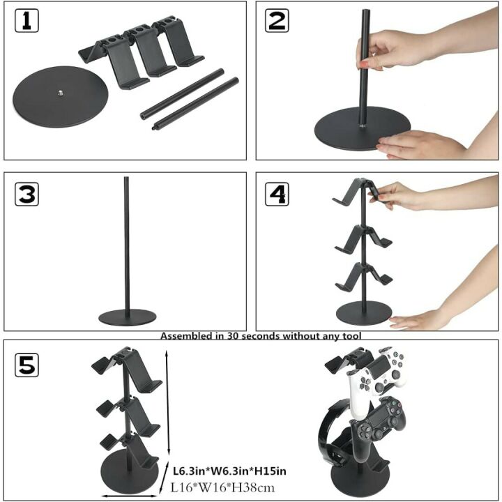KELJUN 3 Tier Controller Stand & Headphone Holder