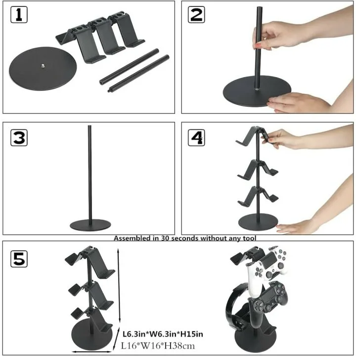 KELJUN 3 Tier Controller Stand & Headphone Holder