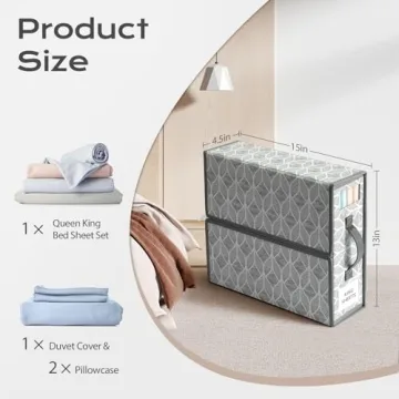Foldable Sheet Organizers - Yecaye 4 Pack for Queen & King