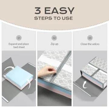 Foldable Sheet Organizers - Yecaye 4 Pack for Queen & King