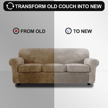 FestiCorp Velvet Sofa Slipcover for 3 Cushion Couch