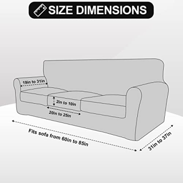 FestiCorp Velvet Sofa Slipcover for 3 Cushion Couch