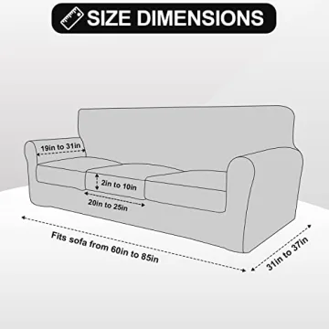 FestiCorp Velvet Sofa Slipcover for 3 Cushion Couch