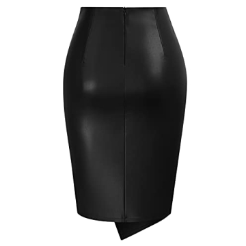Kate Kasin Women's Tailored Leather Pencil Skirt - Stylish & Versatile