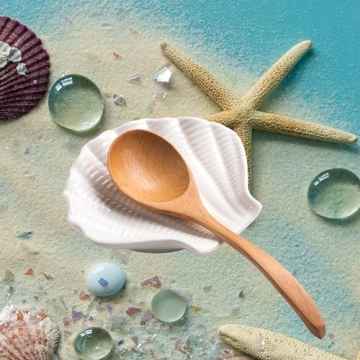 Spoon Rest for Stove Top - 5 inch Coastal Spoon Holder for Kitchen Counter