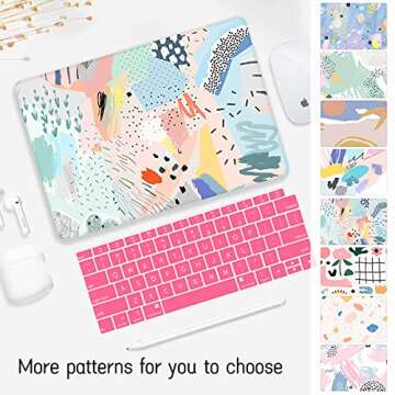 Watbro Compatible with MacBook Air 13 inch Case 2020 2019 2018 Release A2337 M1 A2179 A1932 with Touch ID, Hand-Painted Art Hard Shell Case & Keyboard Cover