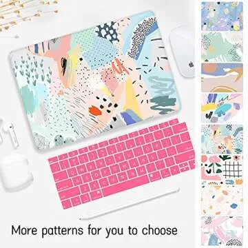 Watbro Compatible with MacBook Air 13 inch Case 2020 2019 2018 Release A2337 M1 A2179 A1932 with Touch ID, Hand-Painted Art Hard Shell Case & Keyboard Cover