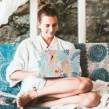 Watbro Compatible with MacBook Air 13 inch Case 2020 2019 2018 Release A2337 M1 A2179 A1932 with Touch ID, Hand-Painted Art Hard Shell Case & Keyboard Cover