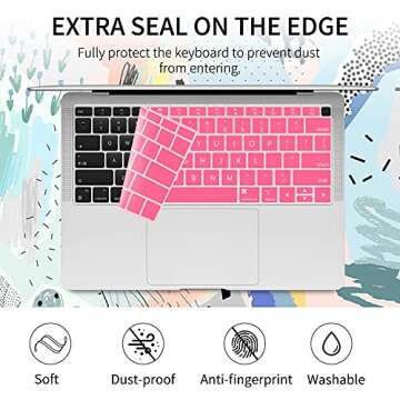 Watbro Compatible with MacBook Air 13 inch Case 2020 2019 2018 Release A2337 M1 A2179 A1932 with Touch ID, Hand-Painted Art Hard Shell Case & Keyboard Cover