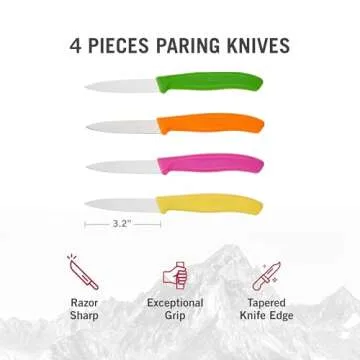 Victorinox Swiss Classic 4 Piece blade 3.2 Inch Paring Knife Set - Pointed Straight Edge